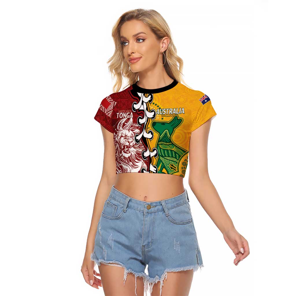 Mate Ma'a Tonga Vs Australia Rugby Personalized Raglan Cropped T Shirt Special Mascots