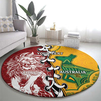 Mate Ma'a Tonga Vs Australia Rugby Personalized Round Carpet Special Mascots LT7 - Polynesian Pride