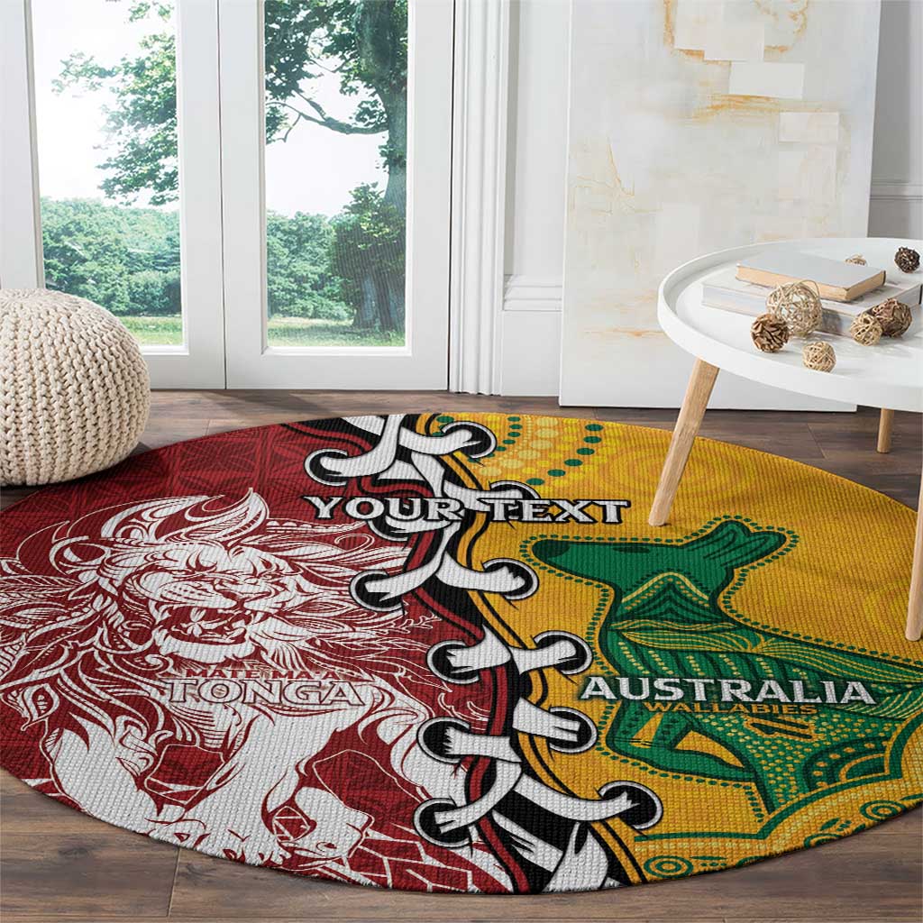 Mate Ma'a Tonga Vs Australia Rugby Personalized Round Carpet Special Mascots LT7 - Polynesian Pride