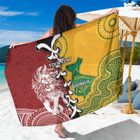 Mate Ma'a Tonga Vs Australia Rugby Personalized Sarong Special Mascots LT7 One Size 44 x 66 inches Colorful - Polynesian Pride