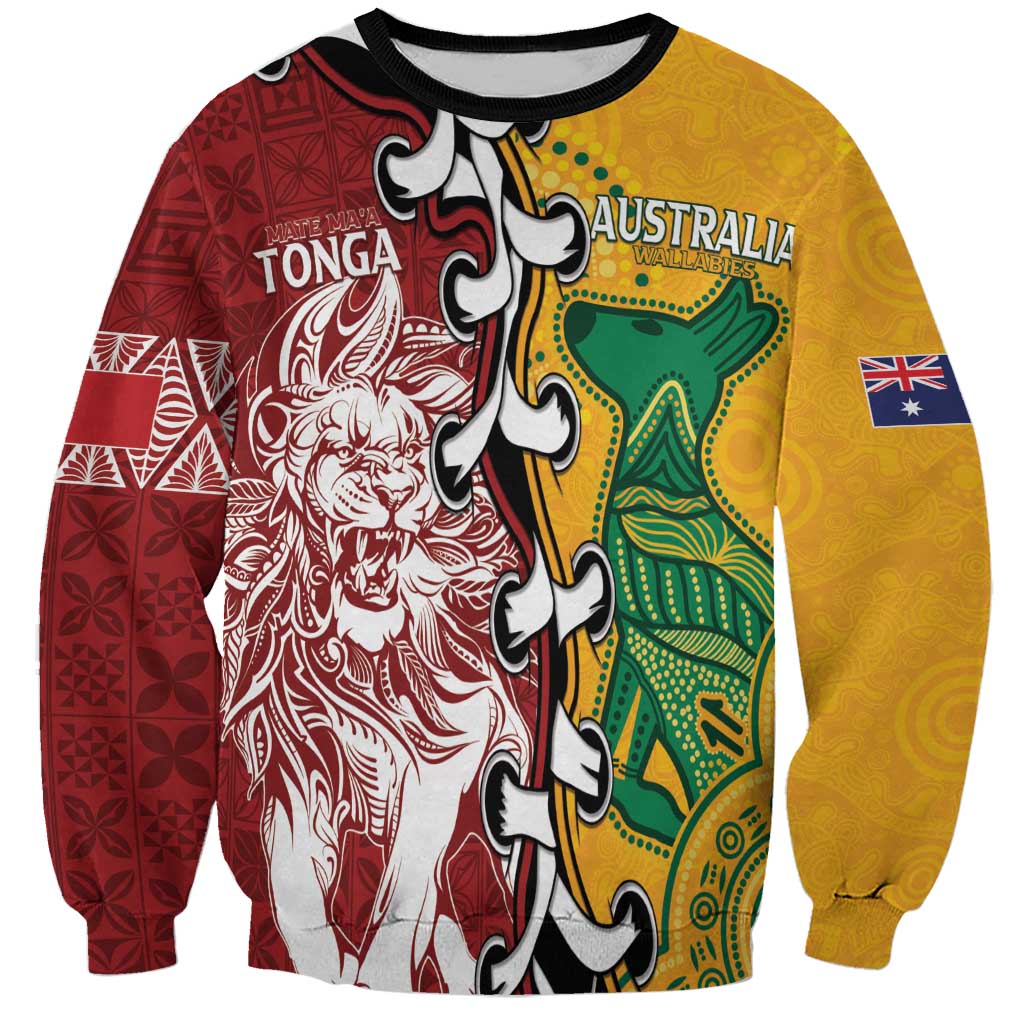 Mate Ma'a Tonga Vs Australia Rugby Personalized Sweatshirt Special Mascots