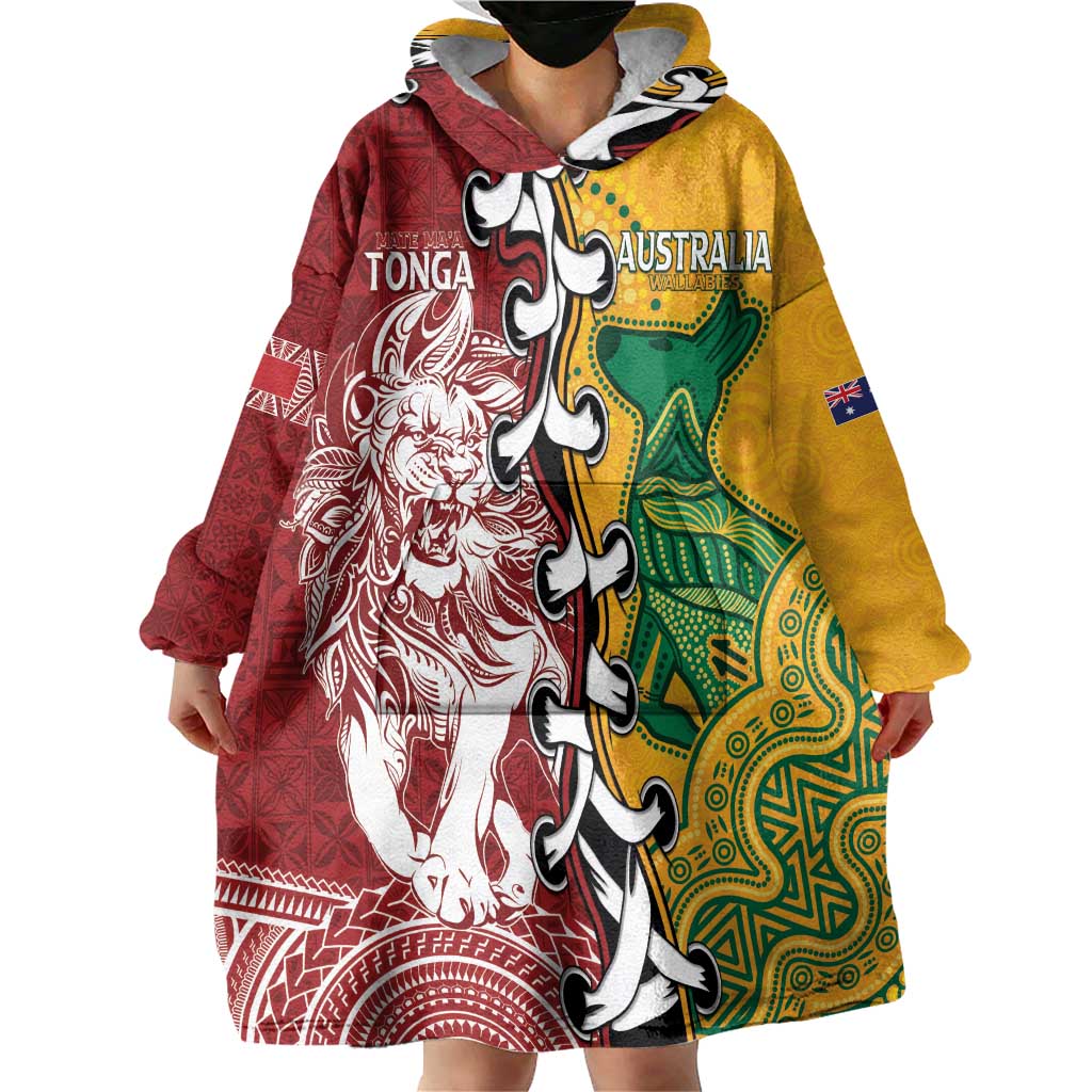 Mate Ma'a Tonga Vs Australia Rugby Personalized Wearable Blanket Hoodie Special Mascots LT7 - Polynesian Pride