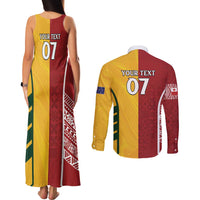 Australia - Tonga Rugby Custom Couples Matching Tank Maxi Dress and Long Sleeve Button Shirt Minimalist Dynamic
