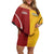 Australia - Tonga Rugby Custom Family Matching Off Shoulder Short Dress and Hawaiian Shirt Minimalist Dynamic