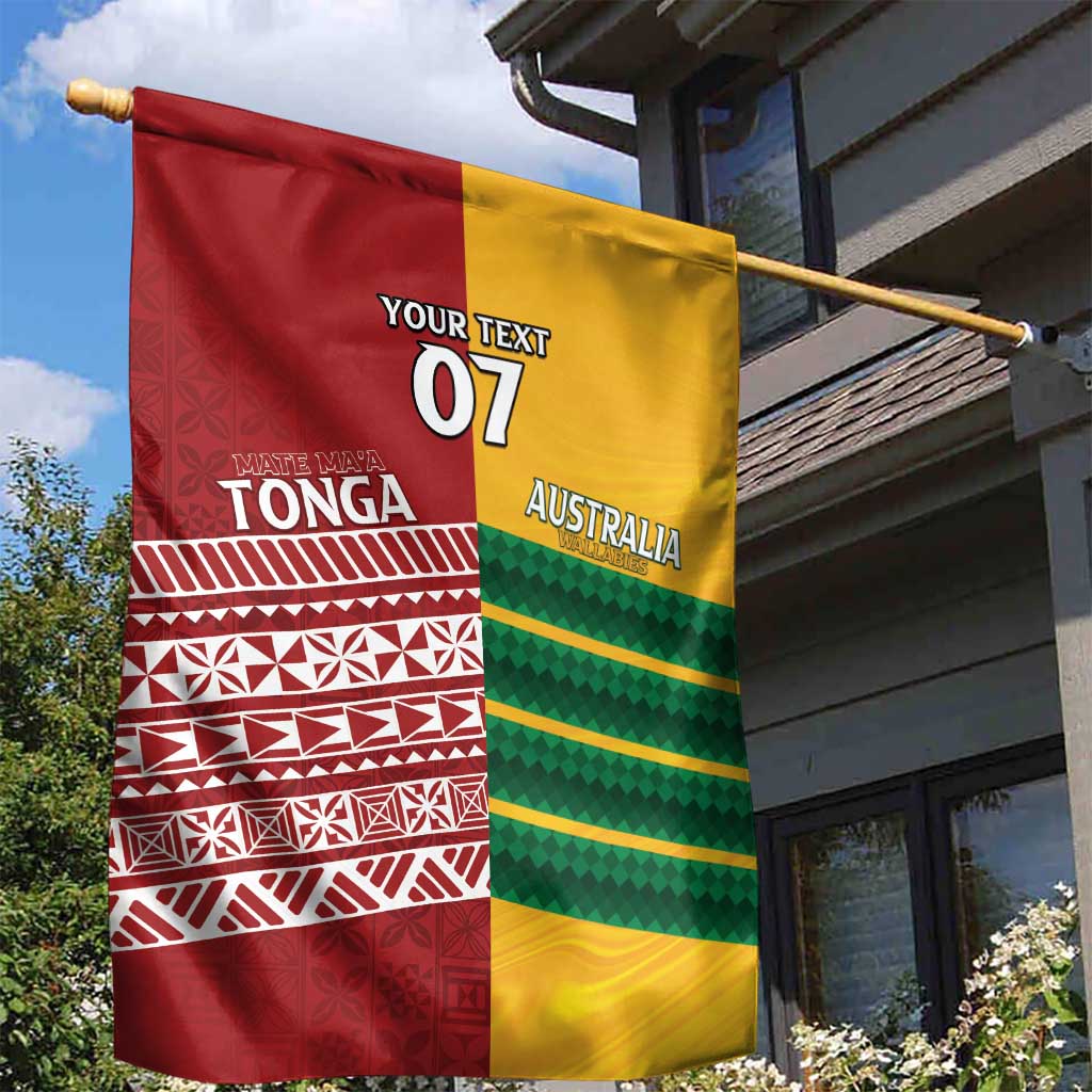 Australia - Tonga Rugby Custom Garden Flag Minimalist Dynamic