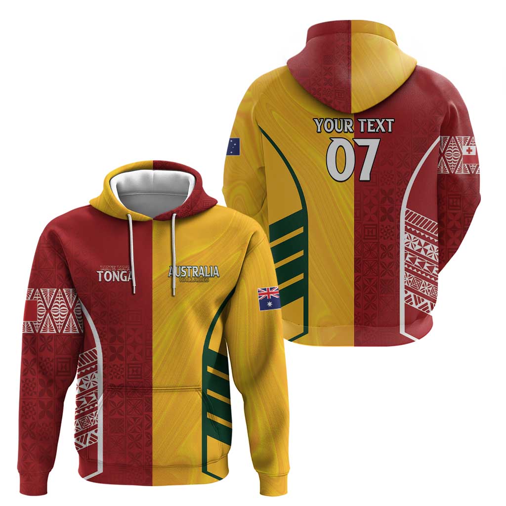 Australia - Tonga Rugby Custom Hoodie Minimalist Dynamic LT7 - Polynesian Pride