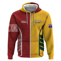 Australia - Tonga Rugby Custom Hoodie Minimalist Dynamic LT7 Zip Hoodie Colorful - Polynesian Pride