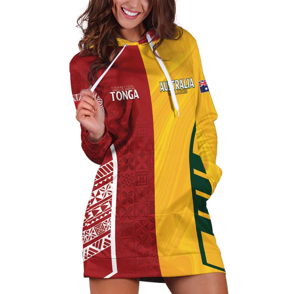 Australia - Tonga Rugby Custom Hoodie Dress Minimalist Dynamic LT7 Colorful - Polynesian Pride