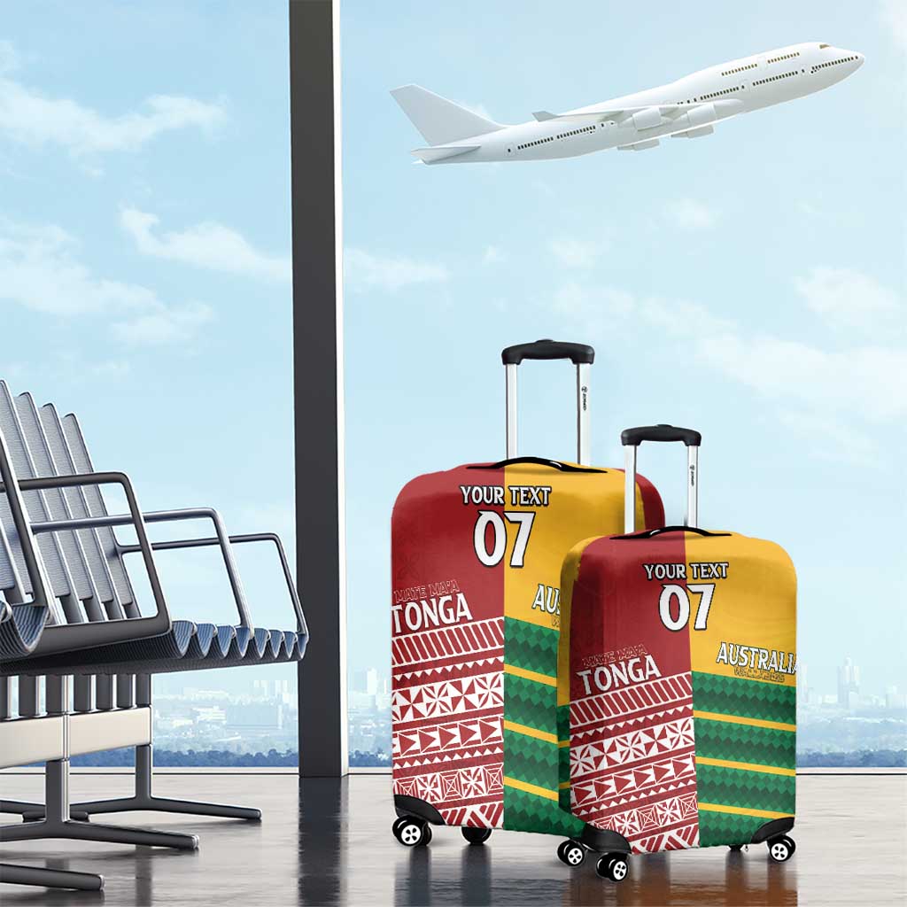 Australia - Tonga Rugby Custom Luggage Cover Minimalist Dynamic LT7 - Polynesian Pride
