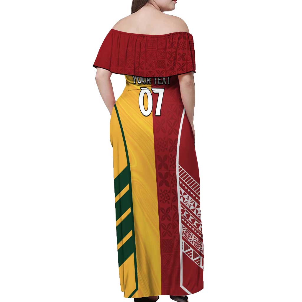 Australia - Tonga Rugby Custom Off Shoulder Maxi Dress Minimalist Dynamic