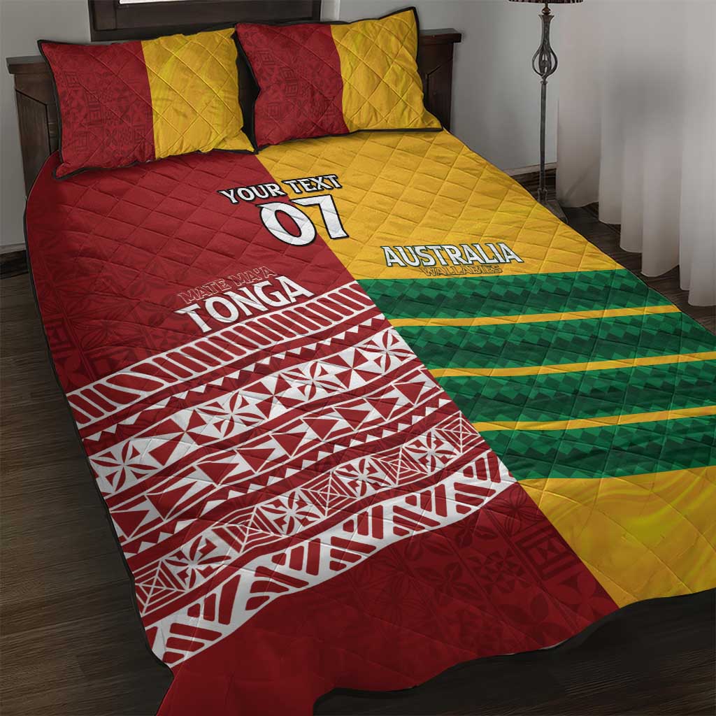 Australia - Tonga Rugby Custom Quilt Bed Set Minimalist Dynamic