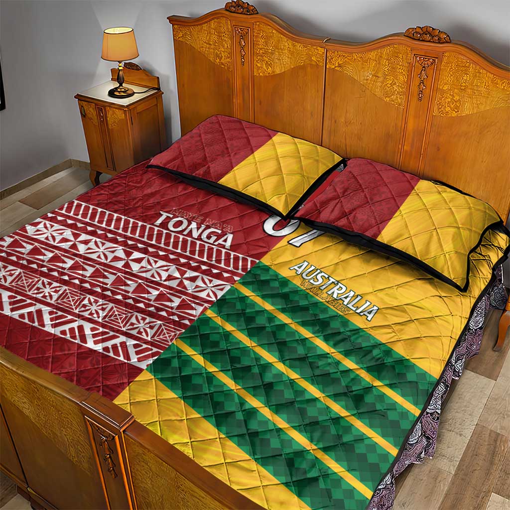 Australia - Tonga Rugby Custom Quilt Bed Set Minimalist Dynamic LT7 - Polynesian Pride