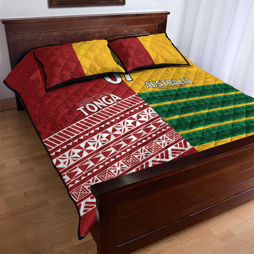 Australia - Tonga Rugby Custom Quilt Bed Set Minimalist Dynamic LT7 - Polynesian Pride