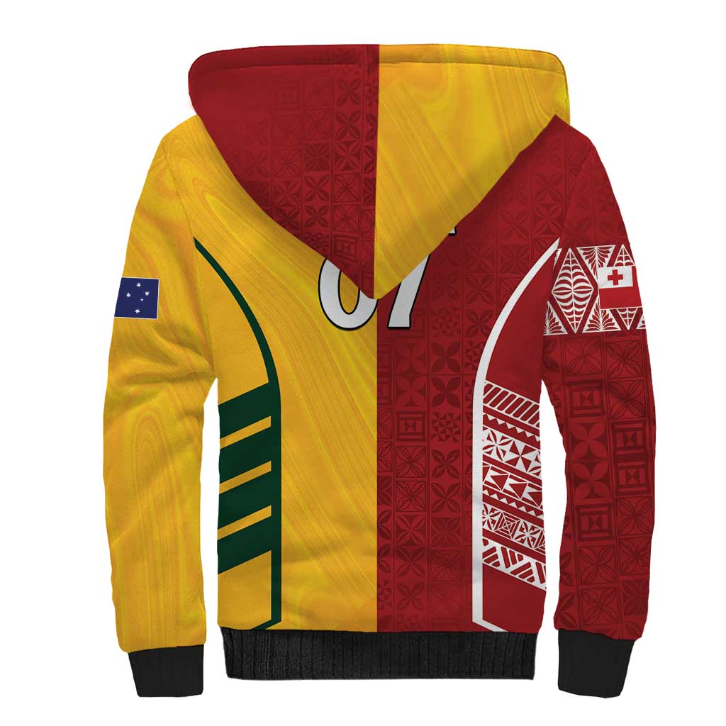 Australia - Tonga Rugby Custom Sherpa Hoodie Minimalist Dynamic LT7 - Polynesian Pride