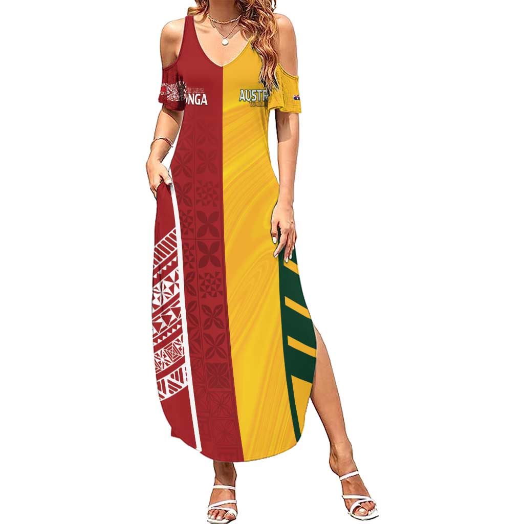 Australia - Tonga Rugby Custom Summer Maxi Dress Minimalist Dynamic