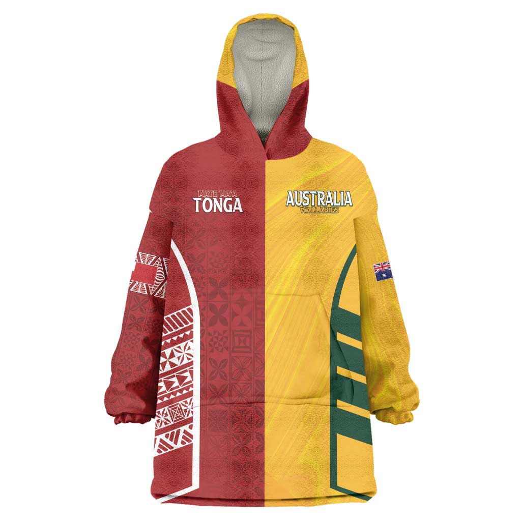 Australia - Tonga Rugby Custom Wearable Blanket Hoodie Minimalist Dynamic LT7 One Size Colorful - Polynesian Pride