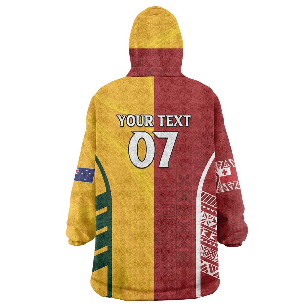 Australia - Tonga Rugby Custom Wearable Blanket Hoodie Minimalist Dynamic LT7 - Polynesian Pride