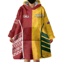 Australia - Tonga Rugby Custom Wearable Blanket Hoodie Minimalist Dynamic LT7 - Polynesian Pride