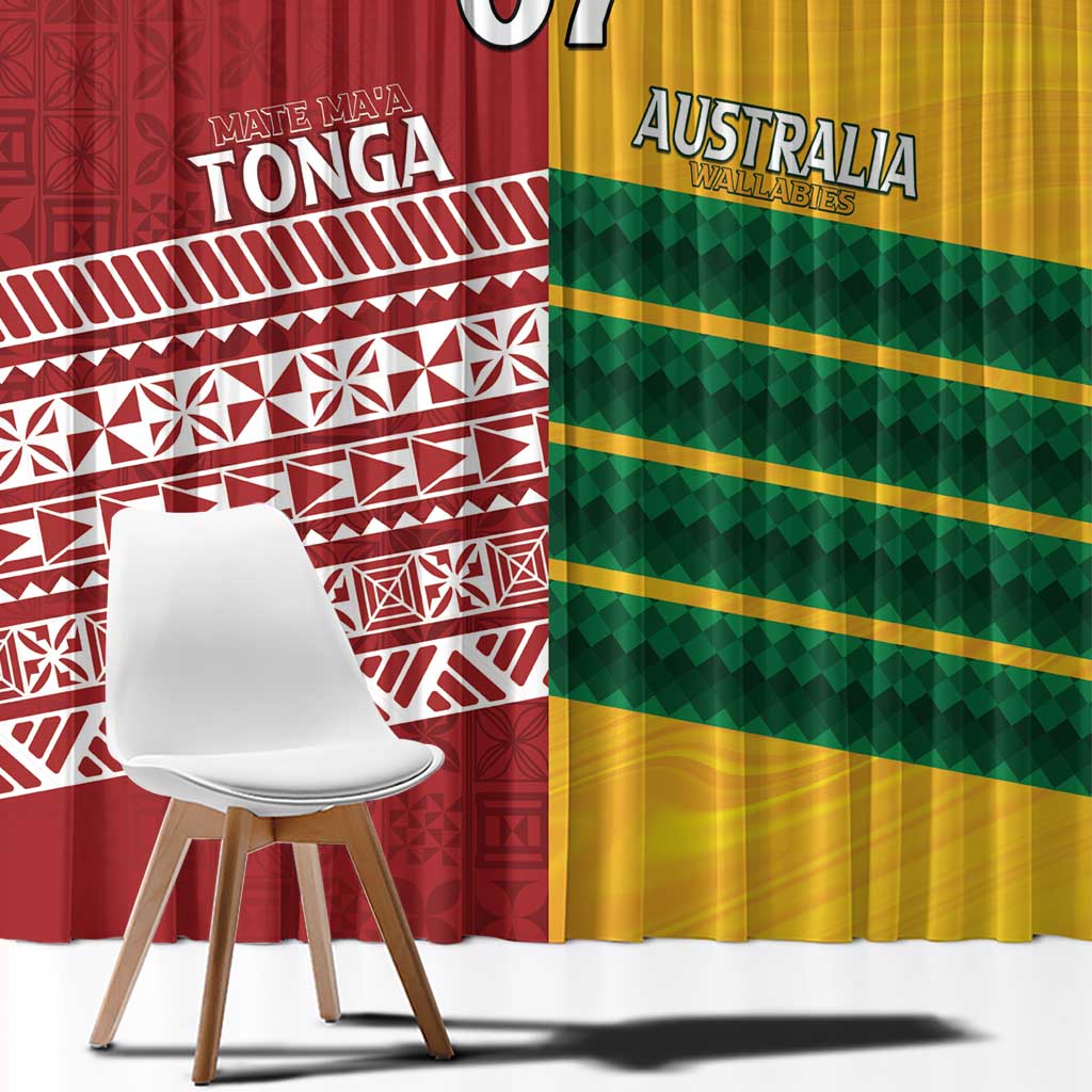Australia - Tonga Rugby Custom Window Curtain Minimalist Dynamic