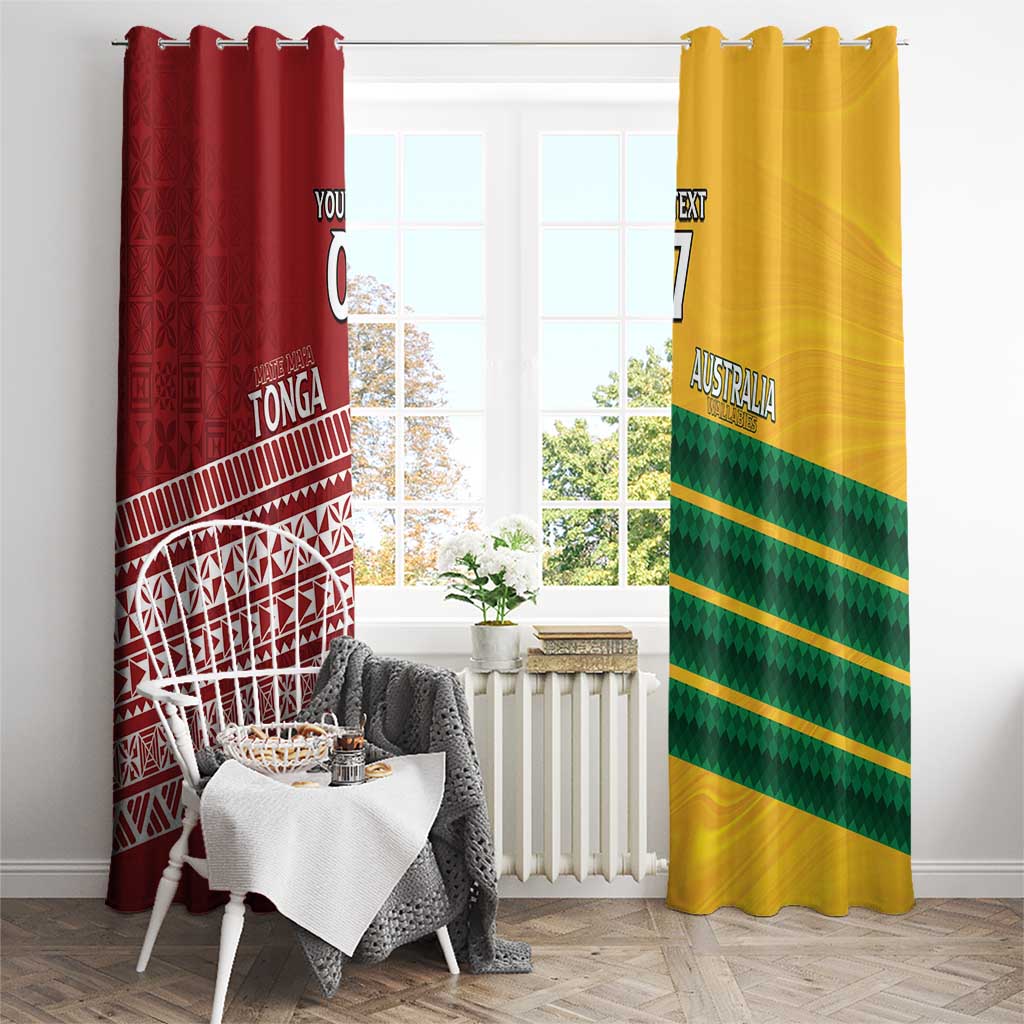 Australia - Tonga Rugby Custom Window Curtain Minimalist Dynamic