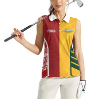 Australia - Tonga Rugby Custom Women Sleeveless Polo Shirt Minimalist Dynamic