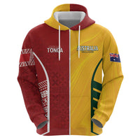 Australia - Tonga Rugby Custom Zip Hoodie Minimalist Dynamic LT7 - Polynesian Pride