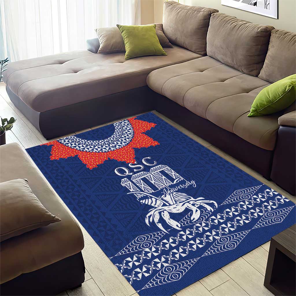 Queen Salote College 100 Years Anniversary Area Rug Tonga QSC Royal Blue - Polynesian Pride