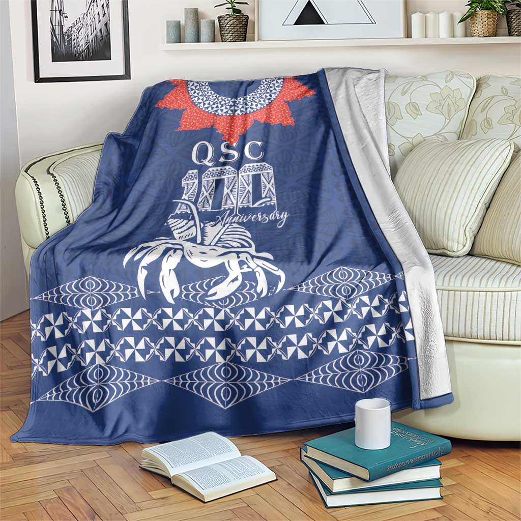 Queen Salote College 100 Years Anniversary Blanket Tonga QSC Royal Blue - Polynesian Pride