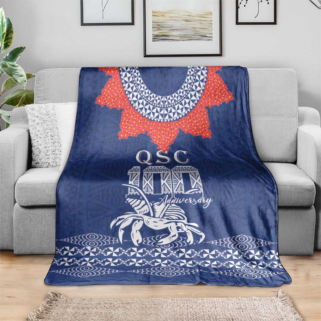 Queen Salote College 100 Years Anniversary Blanket Tonga QSC Royal Blue - Polynesian Pride