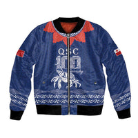 Queen Salote College 100 Years Anniversary Personalized Bomber Jacket Tonga QSC Royal Blue - Polynesian Pride