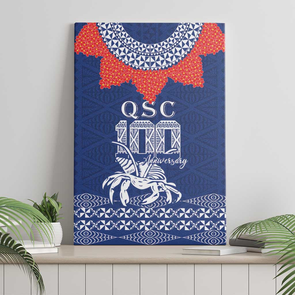 Queen Salote College 100 Years Anniversary Canvas Wall Art Tonga QSC Royal Blue - Polynesian Pride