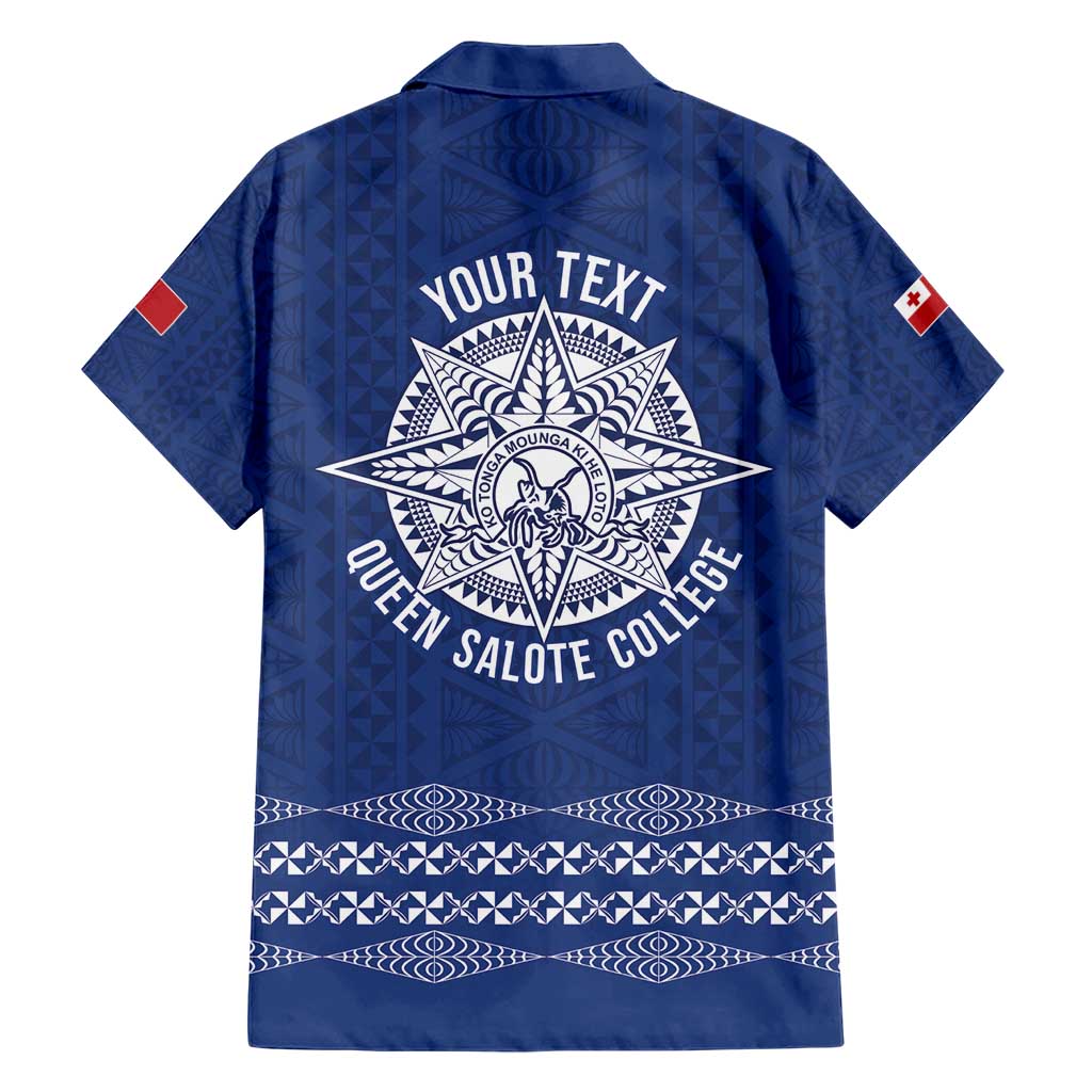 Queen Salote College 100 Years Anniversary Personalized Family Matching Short Sleeve Bodycon Dress and Hawaiian Shirt Tonga QSC Royal Blue - Polynesian Pride
