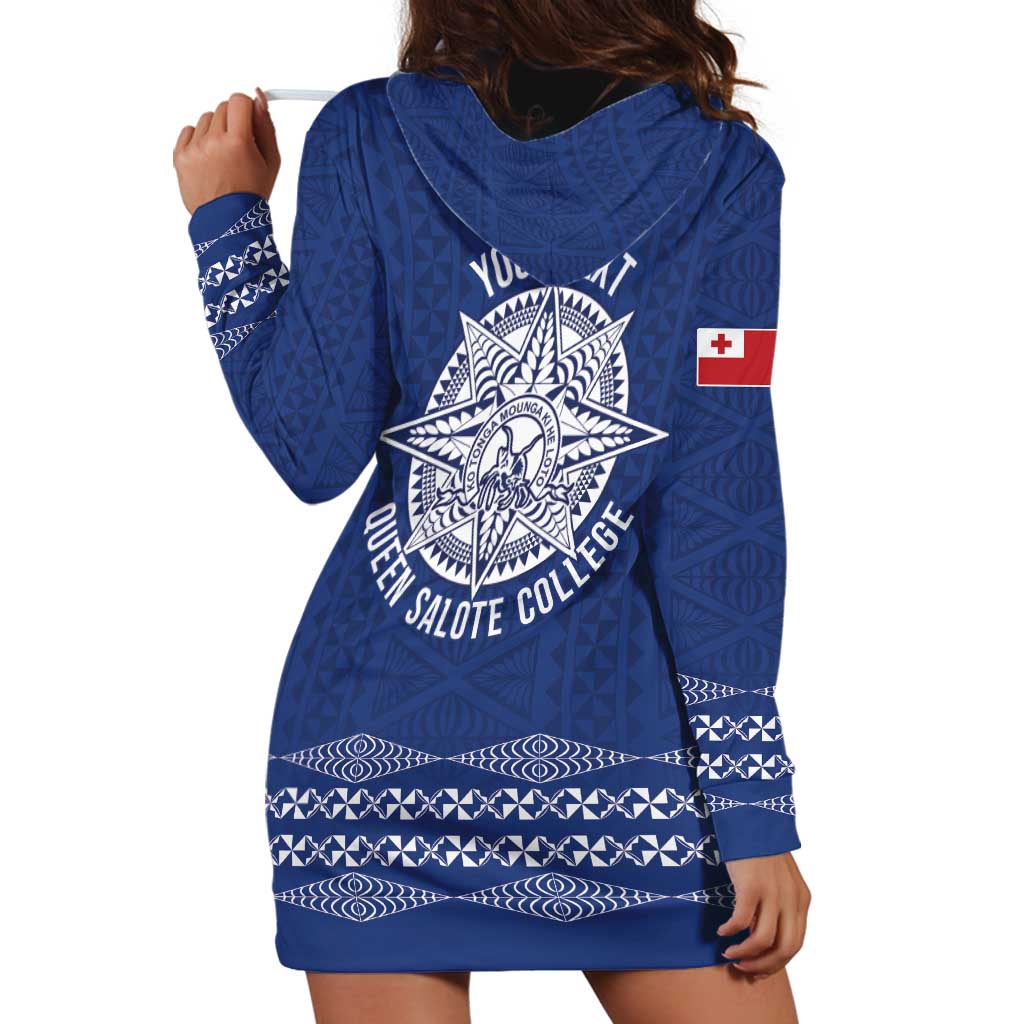 Queen Salote College 100 Years Anniversary Personalized Hoodie Dress Tonga QSC Royal Blue - Polynesian Pride