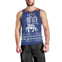 Queen Salote College 100 Years Anniversary Personalized Men Tank Top Tonga QSC Royal Blue - Polynesian Pride