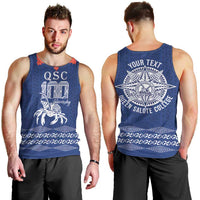 Queen Salote College 100 Years Anniversary Personalized Men Tank Top Tonga QSC Royal Blue - Polynesian Pride
