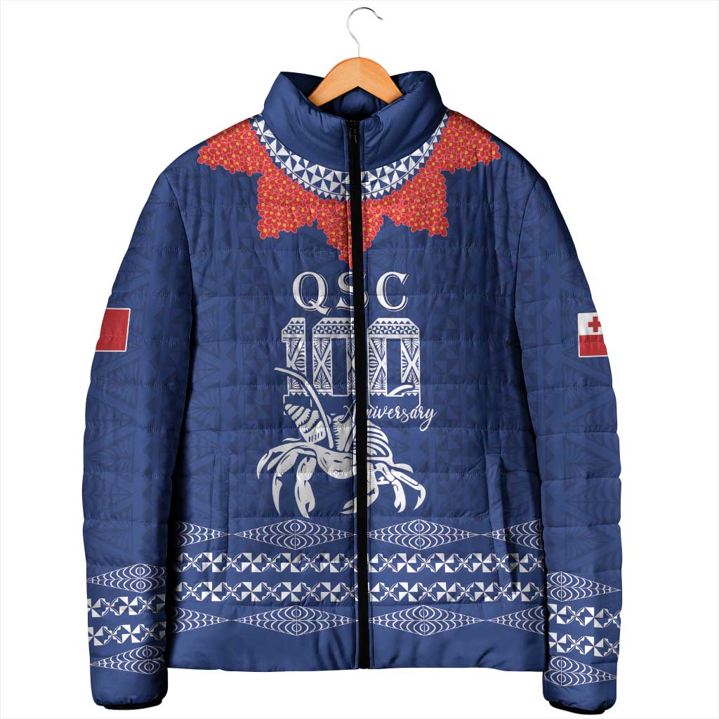 Queen Salote College 100 Years Anniversary Personalized Padded Jacket Tonga QSC Royal Blue - Polynesian Pride