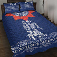 Queen Salote College 100 Years Anniversary Quilt Bed Set Tonga QSC Royal Blue - Polynesian Pride