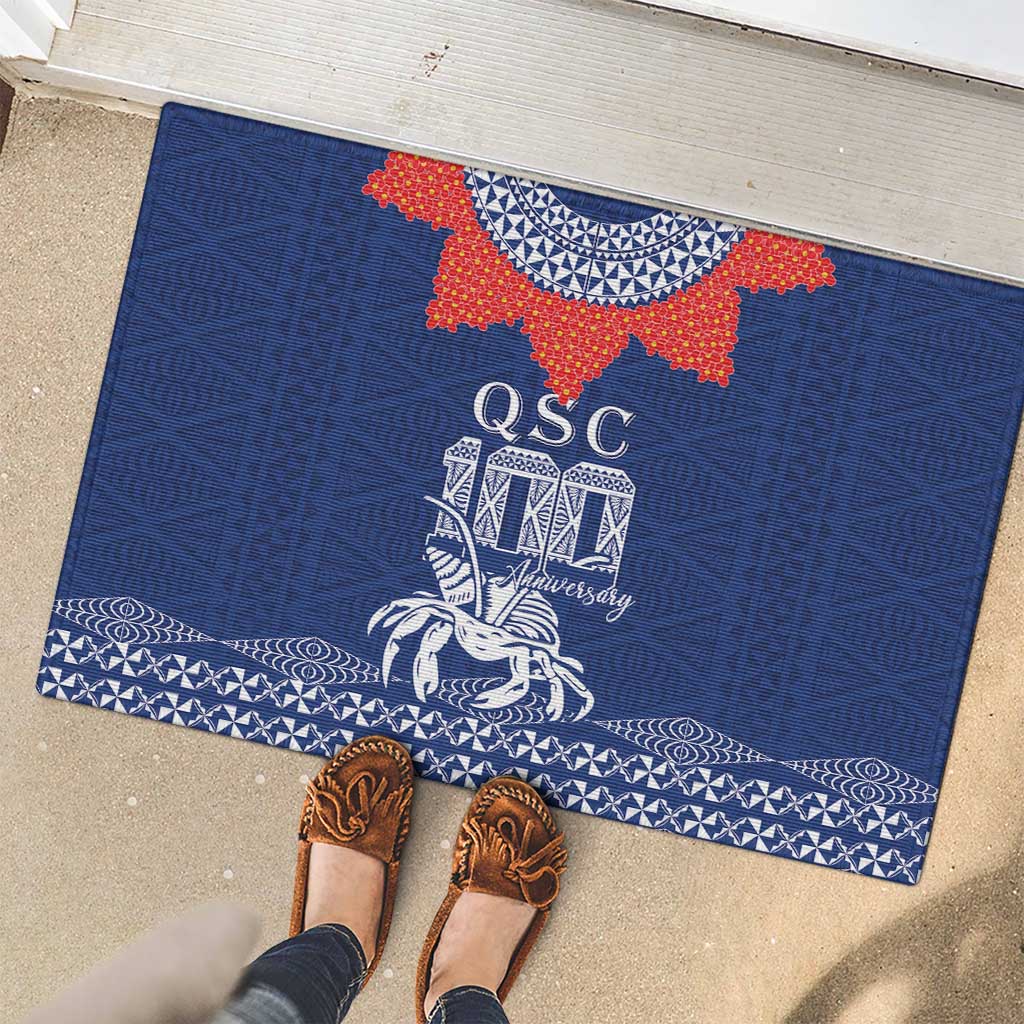 Queen Salote College 100 Years Anniversary Rubber Doormat Tonga QSC Royal Blue - Polynesian Pride