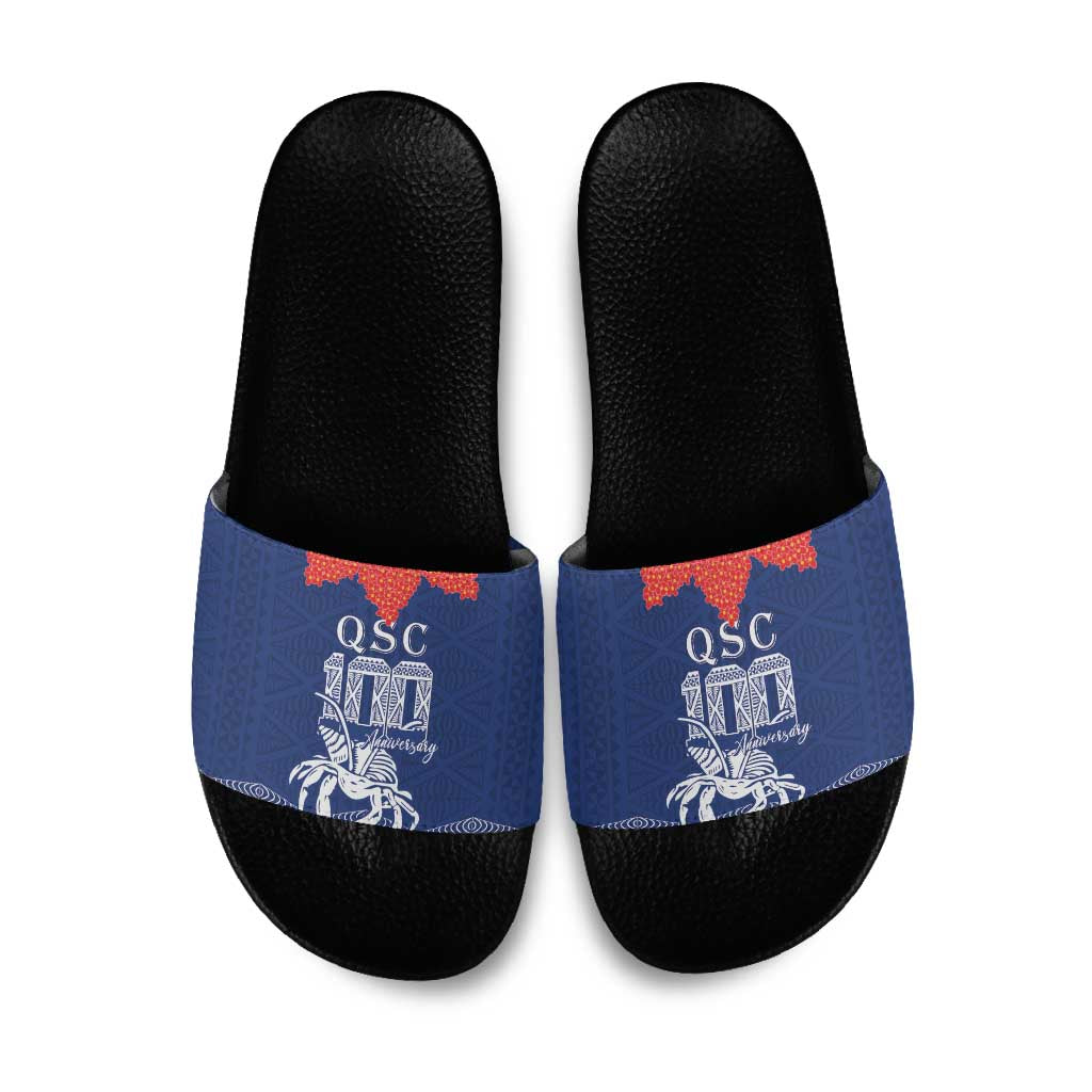 Queen Salote College 100 Years Anniversary Slide Sandals Tonga QSC Royal Blue - Polynesian Pride