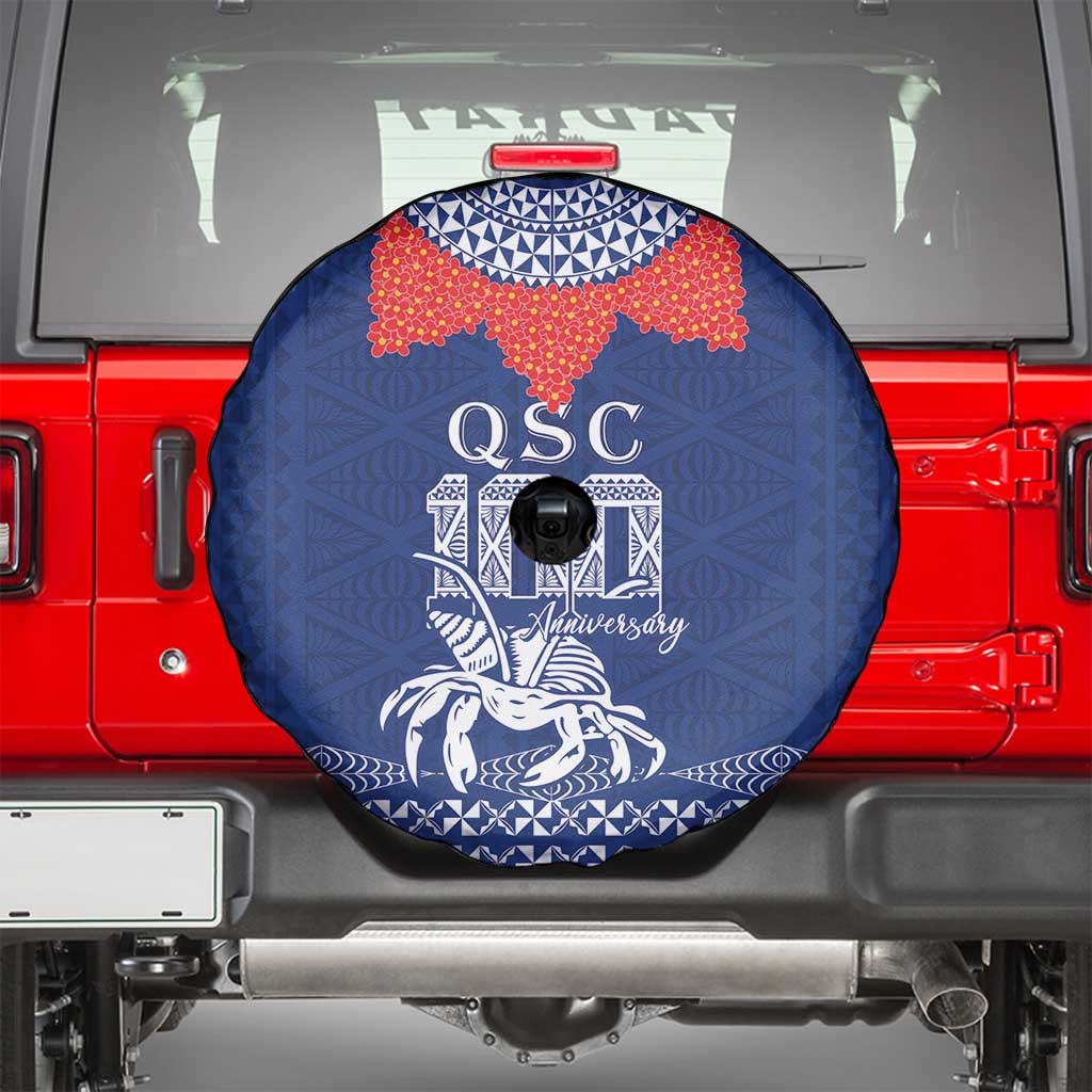 Queen Salote College 100 Years Anniversary Spare Tire Cover Tonga QSC Royal Blue - Polynesian Pride