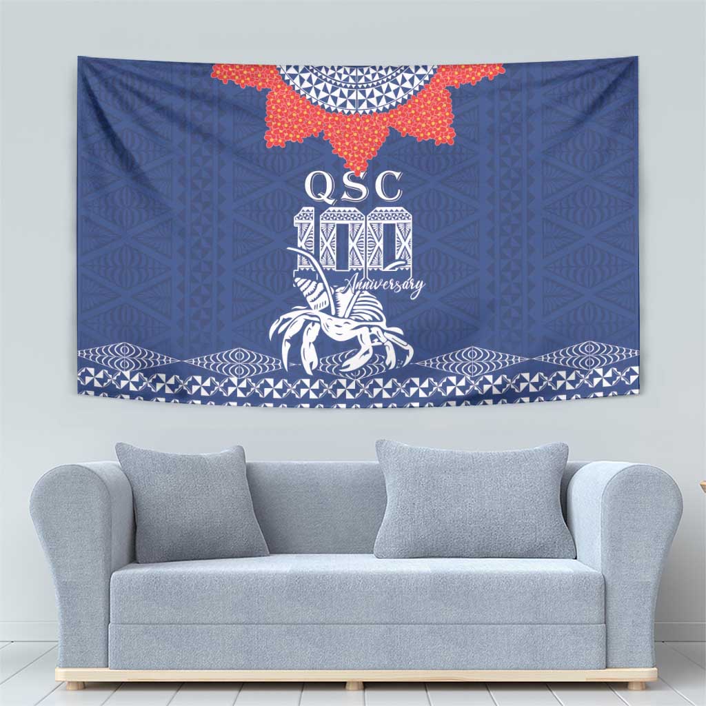 Queen Salote College 100 Years Anniversary Tapestry Tonga QSC Royal Blue - Polynesian Pride