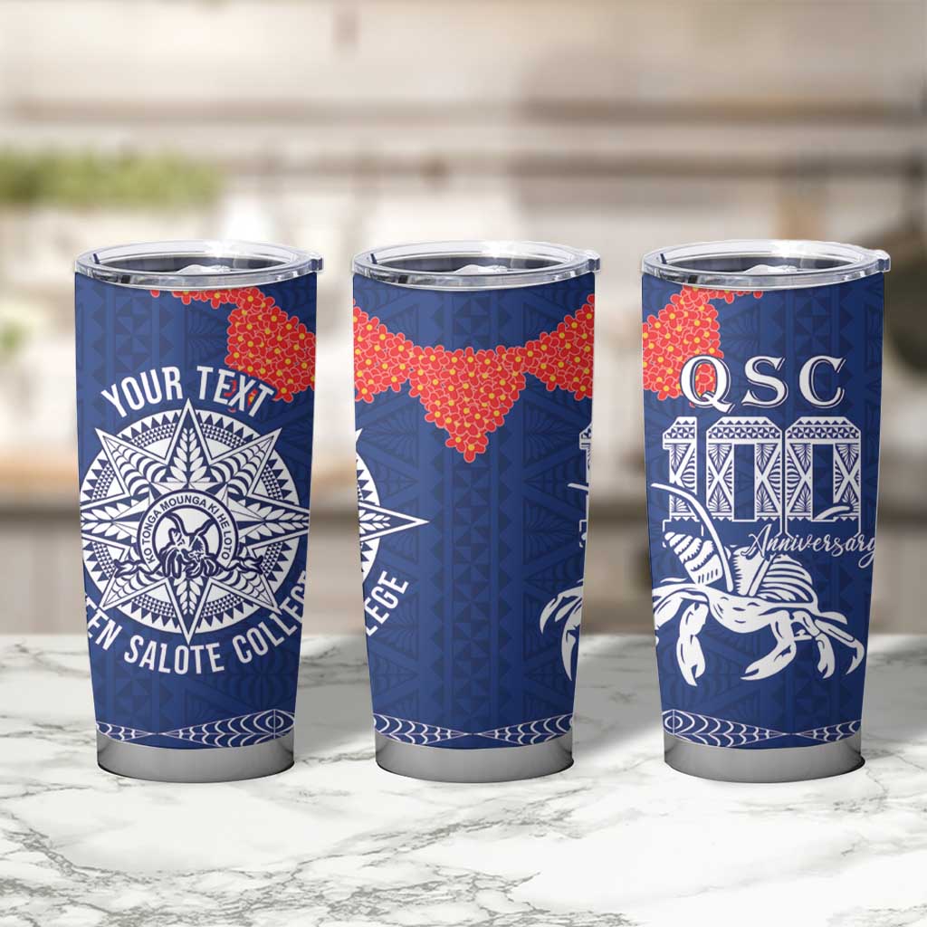 Queen Salote College 100 Years Anniversary Personalized Tumbler Cup Tonga QSC Royal Blue - Polynesian Pride