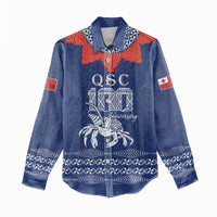 Queen Salote College 100 Years Anniversary Personalized Women Casual Shirt Tonga QSC Royal Blue - Polynesian Pride