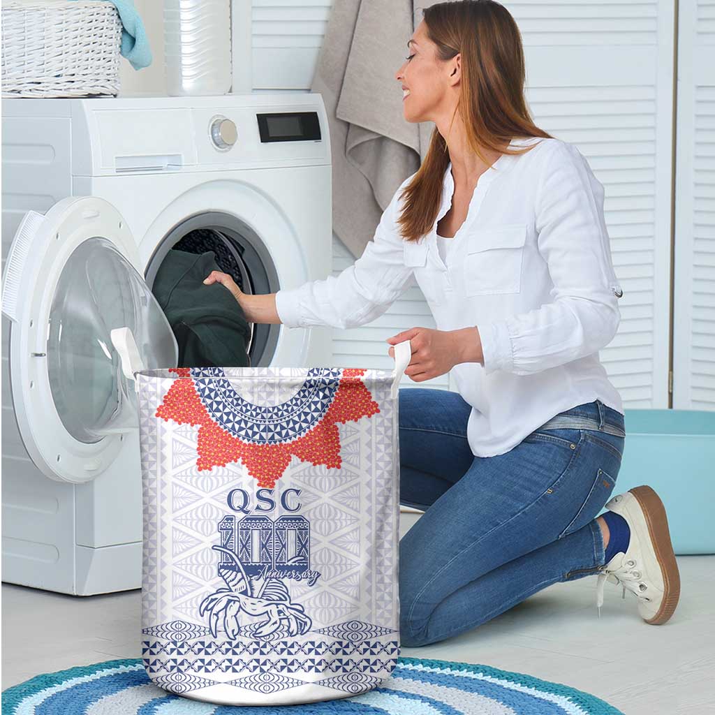 Queen Salote College 100 Years Anniversary Laundry Basket Tonga QSC White - Polynesian Pride