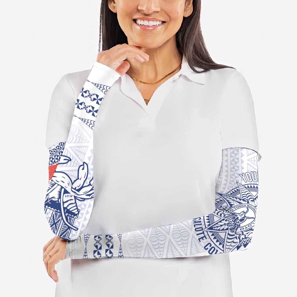 Queen Salote College 100 Years Anniversary Personalized Arm Sleeves Tonga QSC White - Polynesian Pride