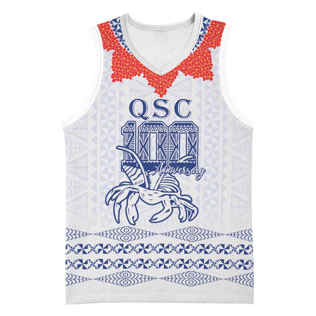 Queen Salote College 100 Years Anniversary Personalized Basketball Jersey Tonga QSC White - Polynesian Pride