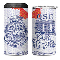 Queen Salote College 100 Years Anniversary Personalized 4 in 1 Can Cooler Tumbler Tonga QSC White - Polynesian Pride