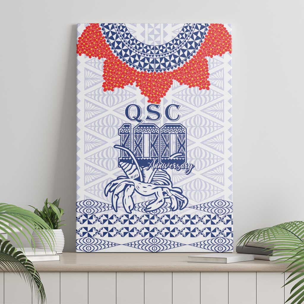 Queen Salote College 100 Years Anniversary Canvas Wall Art Tonga QSC White - Polynesian Pride
