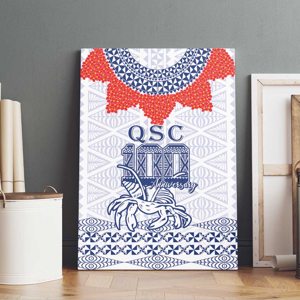 Queen Salote College 100 Years Anniversary Canvas Wall Art Tonga QSC White - Polynesian Pride