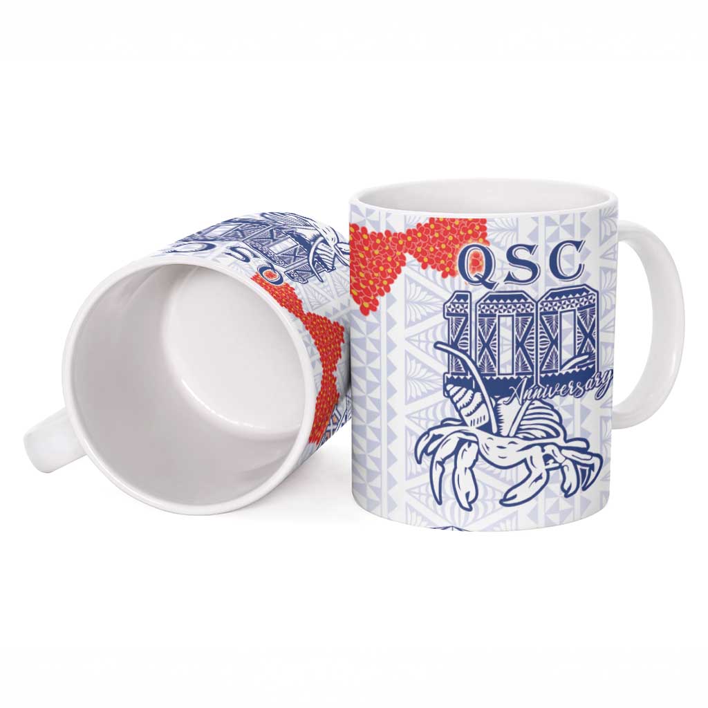 Queen Salote College 100 Years Anniversary Personalized Ceramic Mug Tonga QSC White - Polynesian Pride